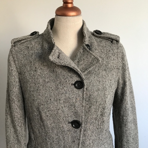 Gap - Grey Tweed Fitted Button up Jacket - Picture 6 of 10